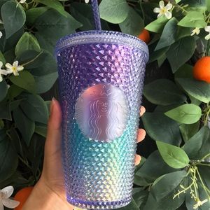 🧜🏼‍♀️NEW✨Starbucks Summer 2021 Purple Teal Mermaid Studded Grande Cold Cup